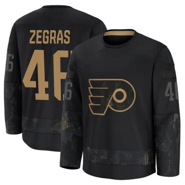 Premium Trevor Zegras Black Philadelphia Flyers 2024 Military Appreciation Practice Jersey - Men's